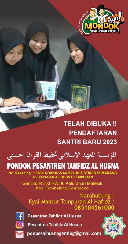 Penerimaan Siswa Baru Pondok Pesantren Alhusna Pabelan Semarang 30 Juz